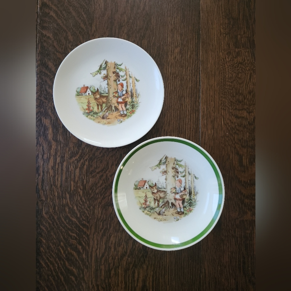 Little Red Riding Hood Vintage Children's Plate & Bowl Kahla German EUC $50